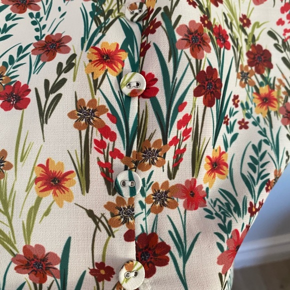 LOST + WANDER floral summer slit dress M - Picture 3 of 10